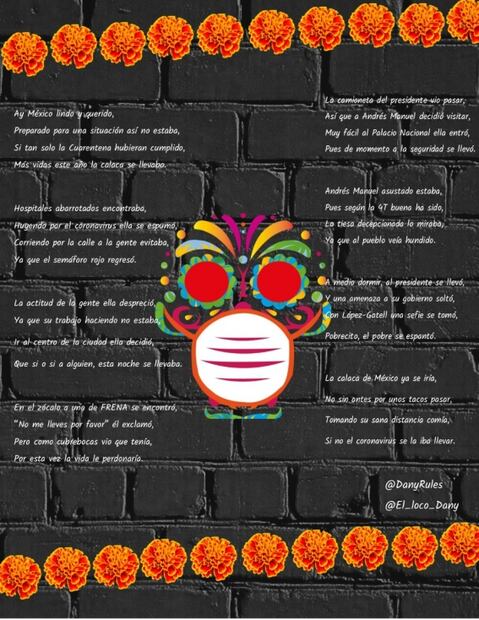 El Covid-19 y el 2020, en las calaveritas de los lectores de EL UNIVERSAL