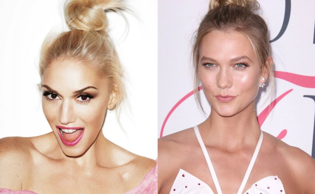 Chongo alto. Gwen Stefani y Karlie Kloss llevan este peinado en un estilo desenfadado.