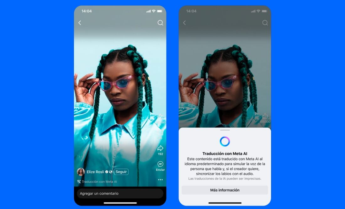 Así traduce Meta tus Reels al español con IA y tu propia voz. Imagen: especial