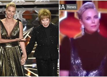 Televisora iraní censura escote de Charlize Theron en los Oscar