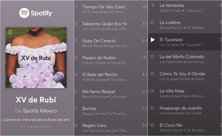 Spotify ya tiene "playlist" de los XV años de Rubí