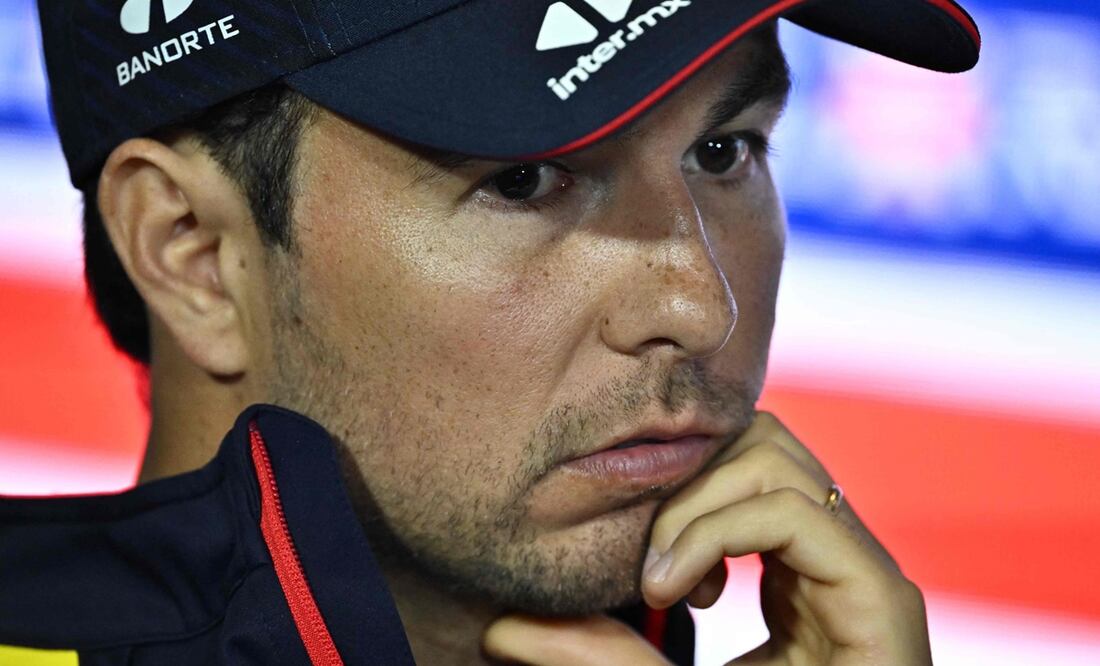 Checo Pérez en conferencia de prensa - Foto: AFP