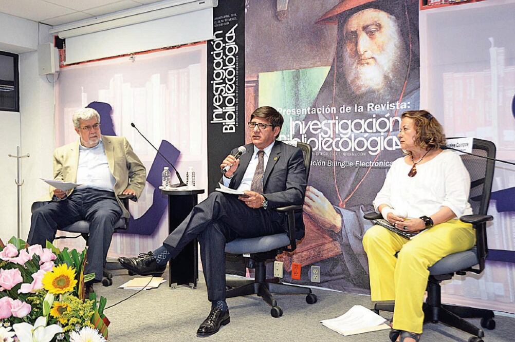 Adolfo Rodríguez Gallardo, Héctor Hernández Bringas y Estela Morales (CORTESÍA UNAM)