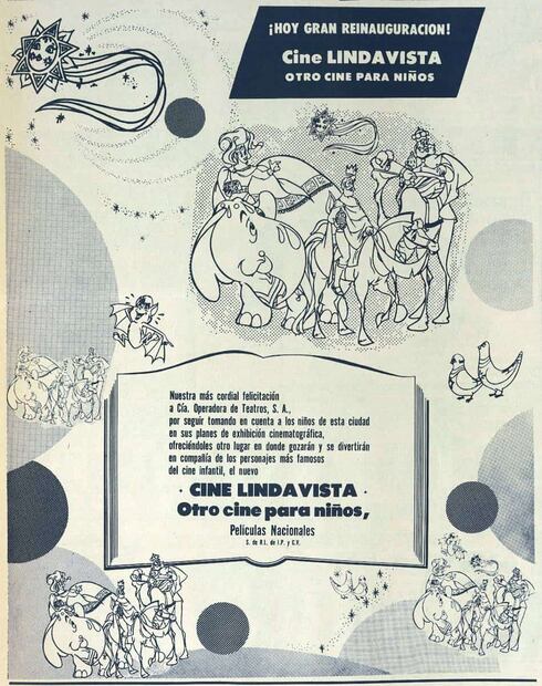 El Cine Lindavista le tuvo tanta fe a “Los tres reyes magos”, primera cinta mexicana hecha con animación, que la programó como la primera función para su reinauguración; posteriormente pasó otros proyectos de Walt Disney. Foto: Hemeroteca EL UNIVERSAL.