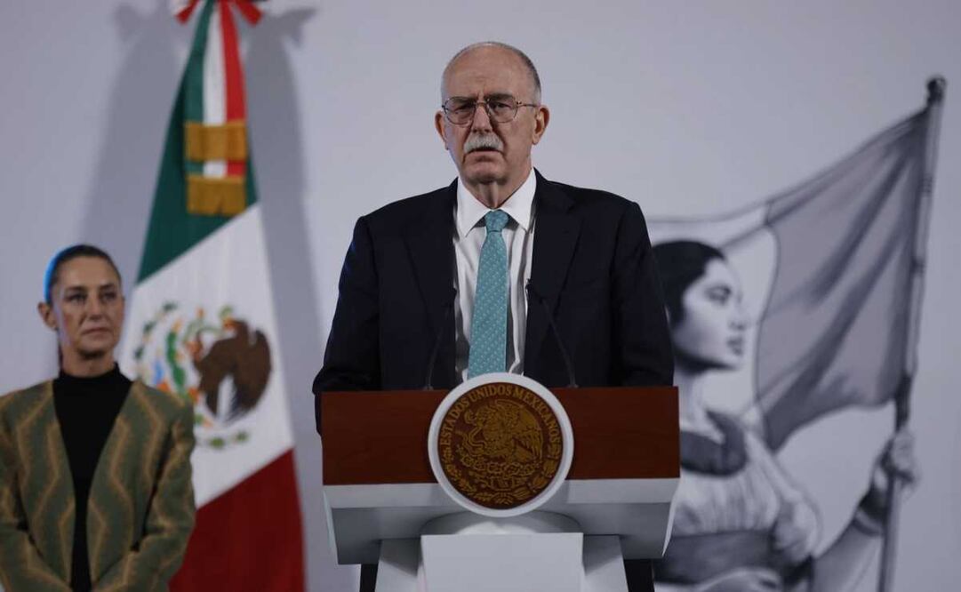 Julio Berdegué Sacristán, durante la mañanera del 15 de abril del 2025 en Palacio Nacional. Foto: Diego Simón / EL UNIVERSAL