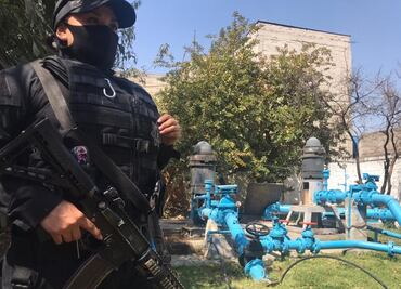 Recuperan pozo de agua con ayuda de Guardia Nacional y Policía Municipal en Los Reyes La Paz