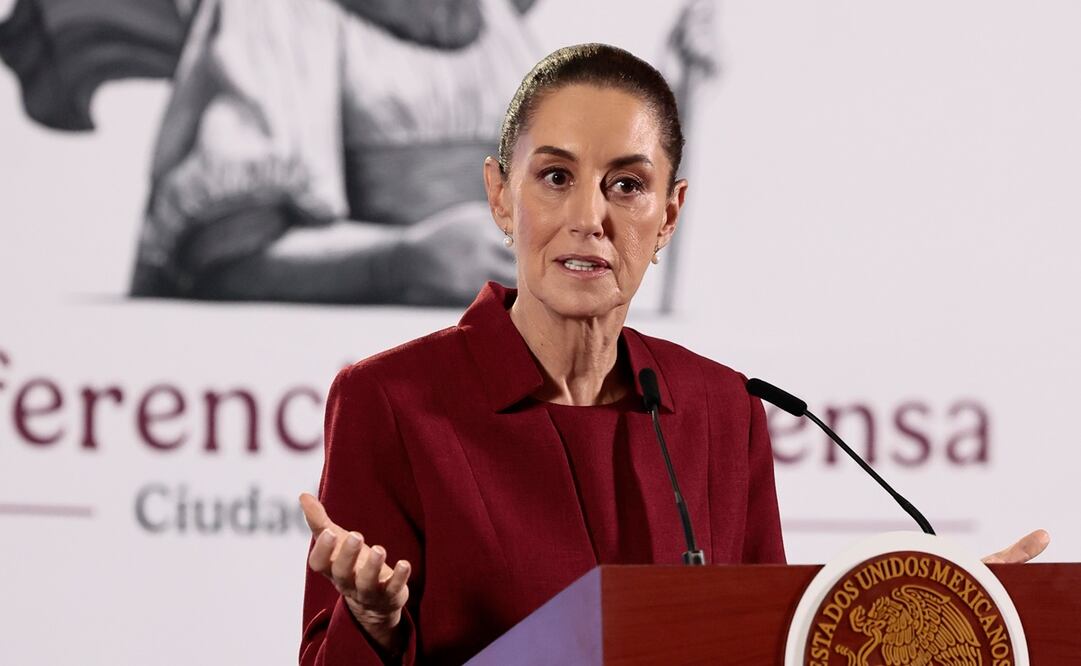 La presidenta Claudia Sheinbaum en su conferencia matutina. Foto: EFE/José Méndez