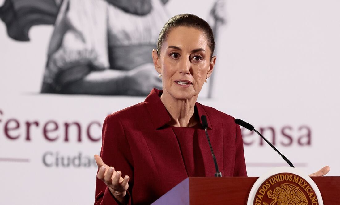 La presidenta Claudia Sheinbaum en su conferencia matutina. Foto: EFE/José Méndez