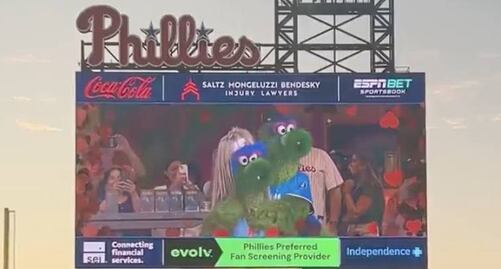 Mascota de los Phillies se burla e imita la infidelidad viral en concierto de Coldplay 