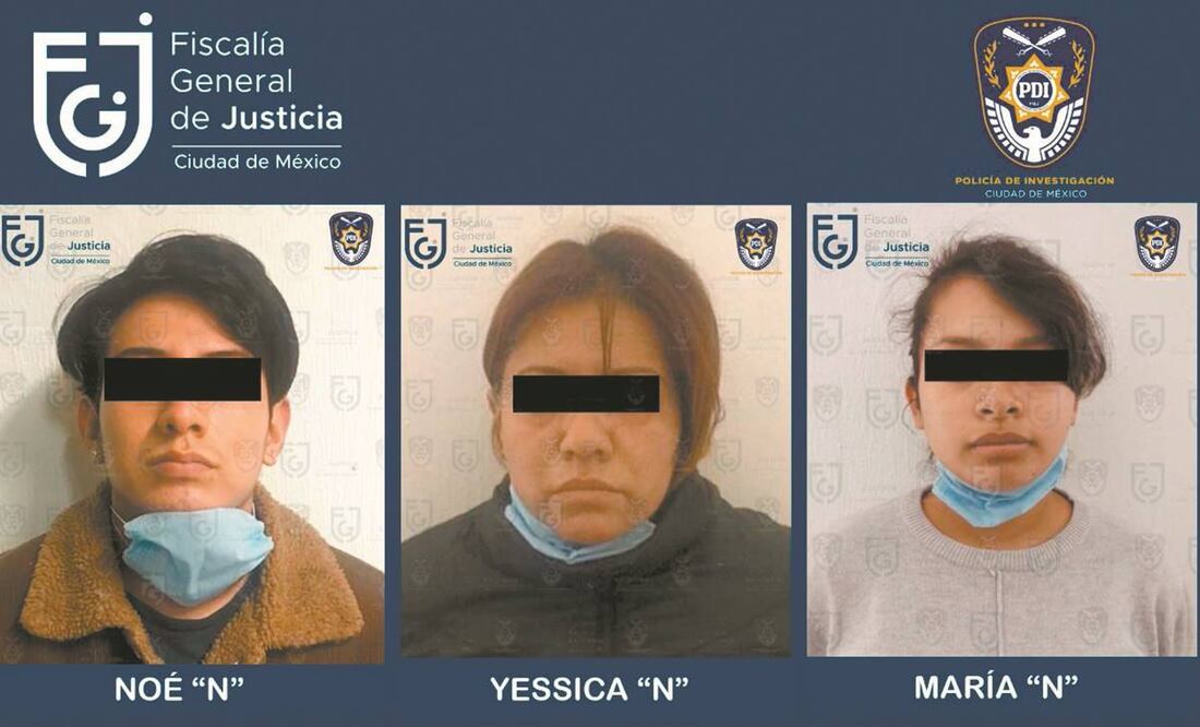 Elementos de la PDI detuvieron a Noé “N”, Yessica “N” y María “N”, por la posible posesión de drogas y por el asesinato. Foto: Especial.