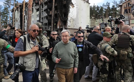 Reportan bombardeos rusos en Kiev durante la visita del secretario general de la ONU a Ucrania