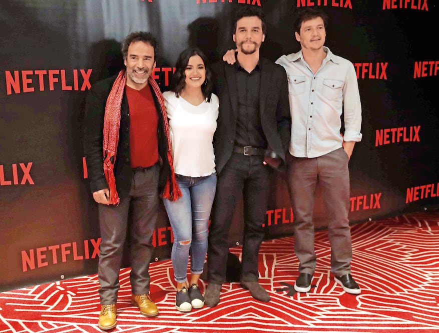 Damián Alcázar, Paulina Gaitán, Wagner Moura y Pedro Pascal hablaron de la serie que se estrena el 2 de septiembre (GERMÁN ESPINOSA. EL UNIVERSAL)