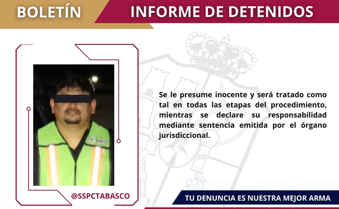 Detienen a “El Comandante Blas”, presunto integrante de “La Barredora” en Tabasco. Foto: Especial