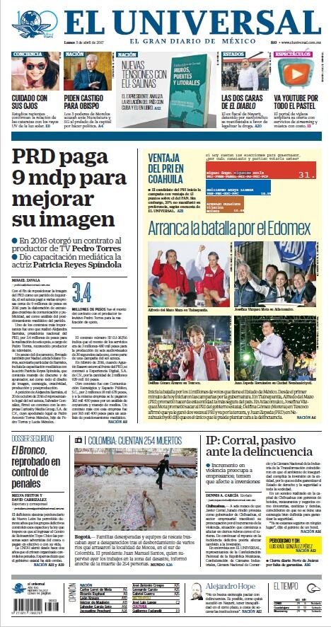 Portada EL UNIVERSAL 030417