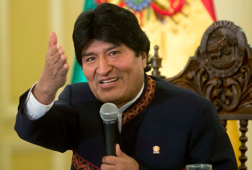 El Presidente de Bolivia, Evo Morales, dirige una conferencia de prensa en el Palacio de Gobierno de La Paz, Bolivia. (Foto:AP)