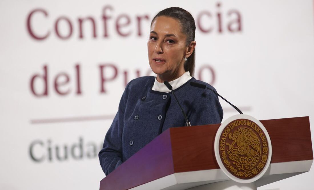 Claudia Sheinbaum, presidenta de México, durante la mañanera del 26 de febrero del 2025 en Palacio Nacional. Foto: Carlos Odín / EL UNIVERSAL
