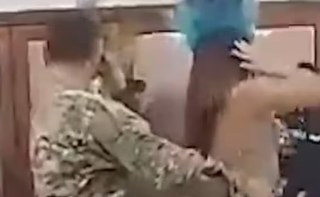 Polémico festejo en una brigada de la Fuerza Aérea de Mendoza. Foto: Captura