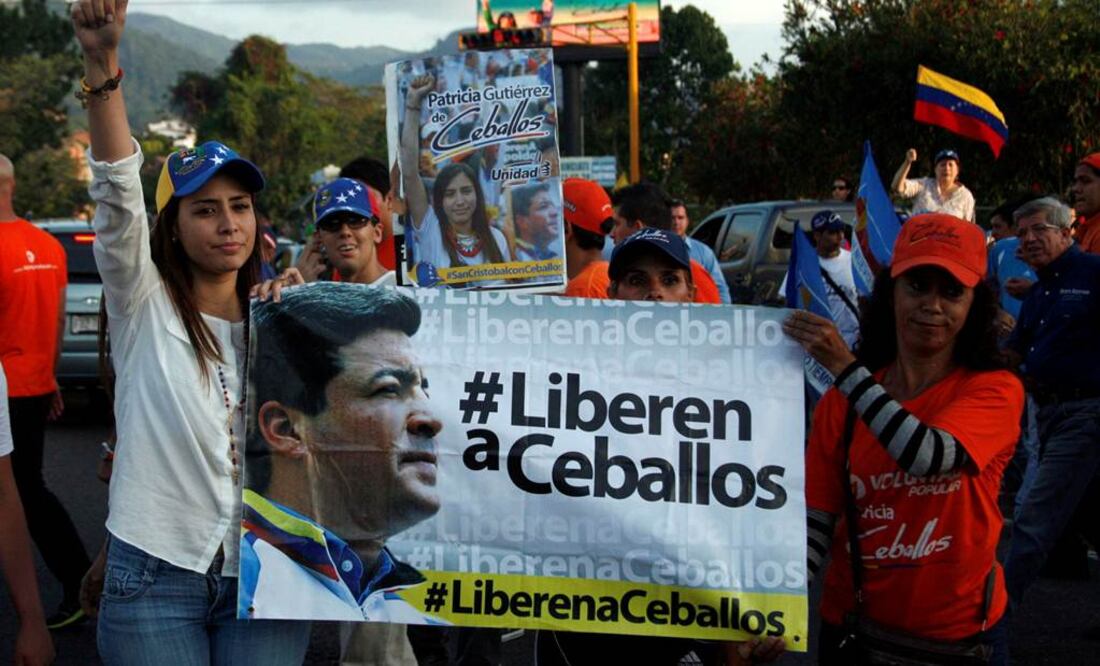 El opositor venezolano Daniel Ceballos decidió detener hoy la huelga de hambre que comenzó hace 20 días en la prisión dónde se encuentra recluido, informó la esposa del político opositor Patricia Gutiérrez Foto: Reuters