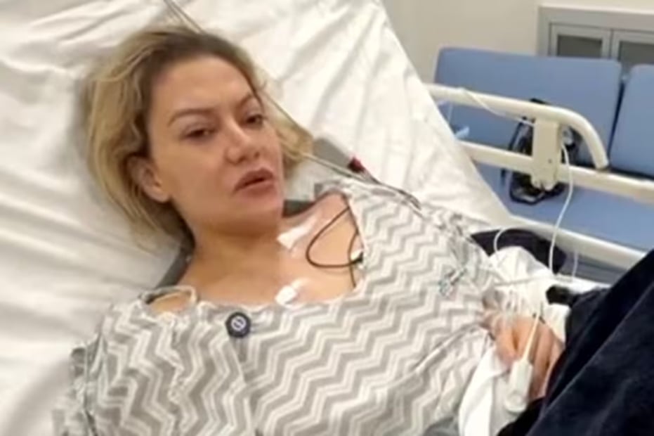 Nadia Beller, expareja de Fernando Cerimedo, desde el hospital tras ser baleada. FOTO: CAPTURA