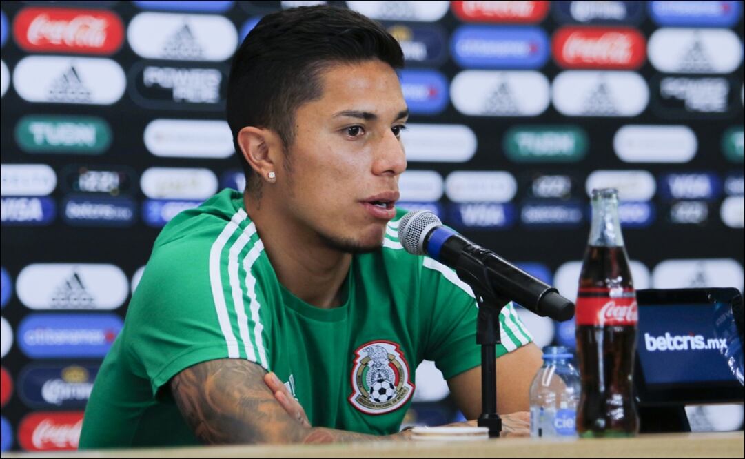 Carlos Salcedo durante una conferencia previo a su juego contra la Seleccion de Panamá. FOTO/IMAGO7