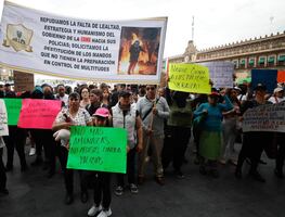 Policías de la CDMX protestan en el Zócalo; exigen protección tras agresiones del 2 de octubre