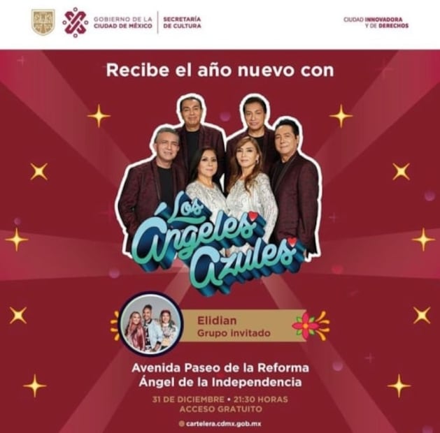 Revelan lugar y hora del concierto gratis de los Ángeles Azules con el que despedirán el año
