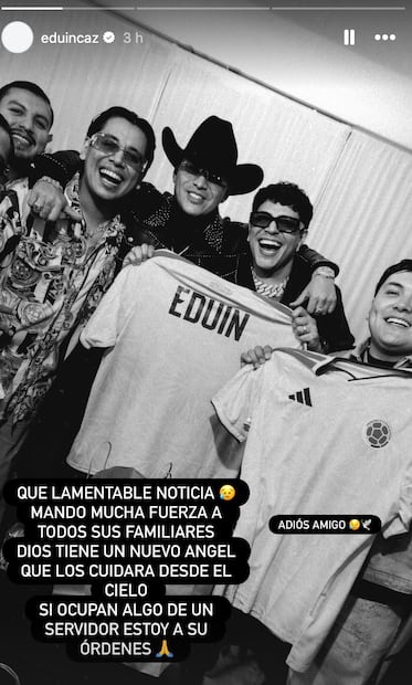 Eduin Caz lamenta la muerte del colombiano Yeison Jiménez.