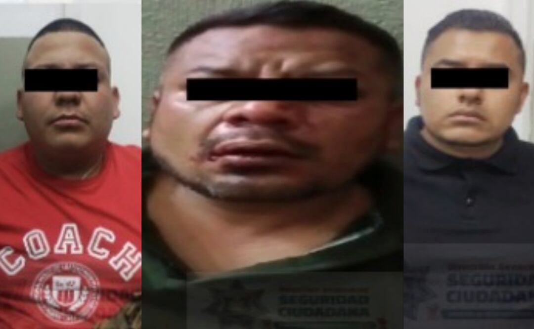 Manuel Castro Jerónimo, Jonathan Castro Jerónimo y Juan Jesús Aguirre Alaguna son condenados a 40 años de cárcel por el delito de extorsión en el Edomex (06/06/2025). Foto: Especial