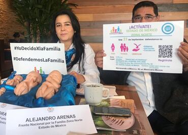 Con réplicas de fetos, rechazan aborto y matrimonio igualitario en Edomex