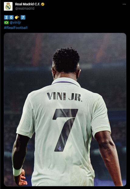 Vinícius Júnior usará el 7