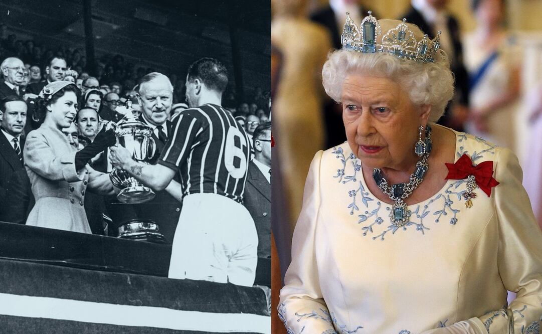 La Reina Isabel II entregando un trofeo al Manchester City - FOTO: Especial