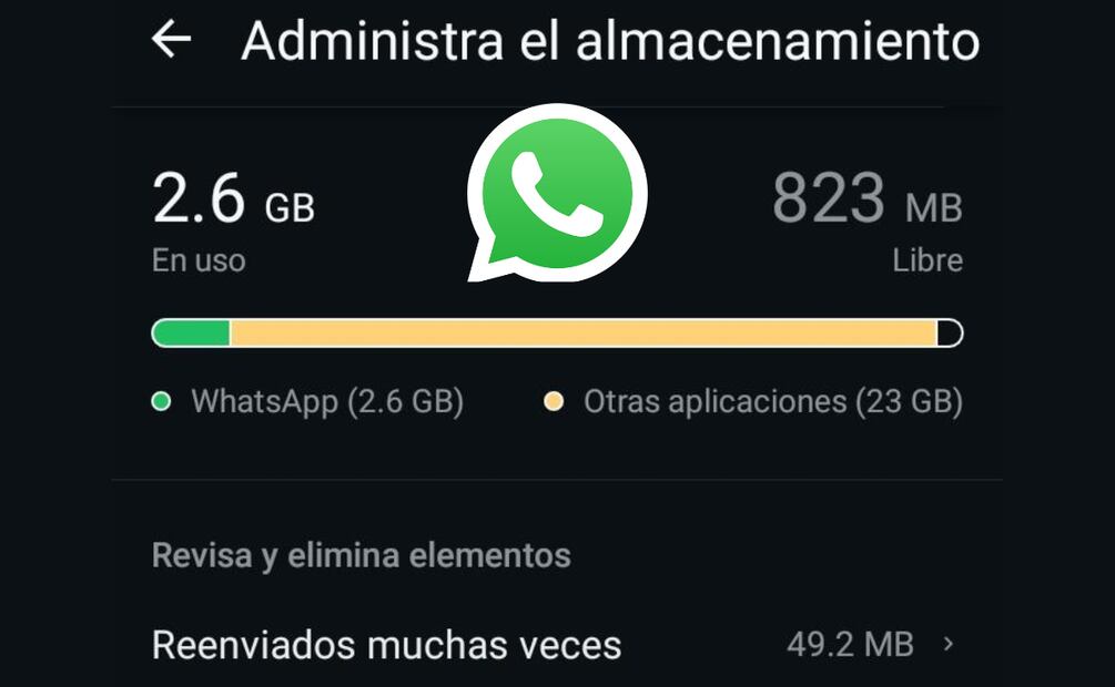 WhatsApp te indica cuáles son los archivos mas pesados que deberías eliminar de la papelera. Foto: Captura de pantalla