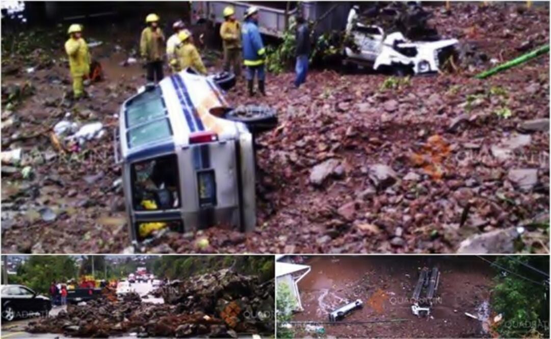 Their vehicle fell over 131 feet. (Photo: Quadratín)