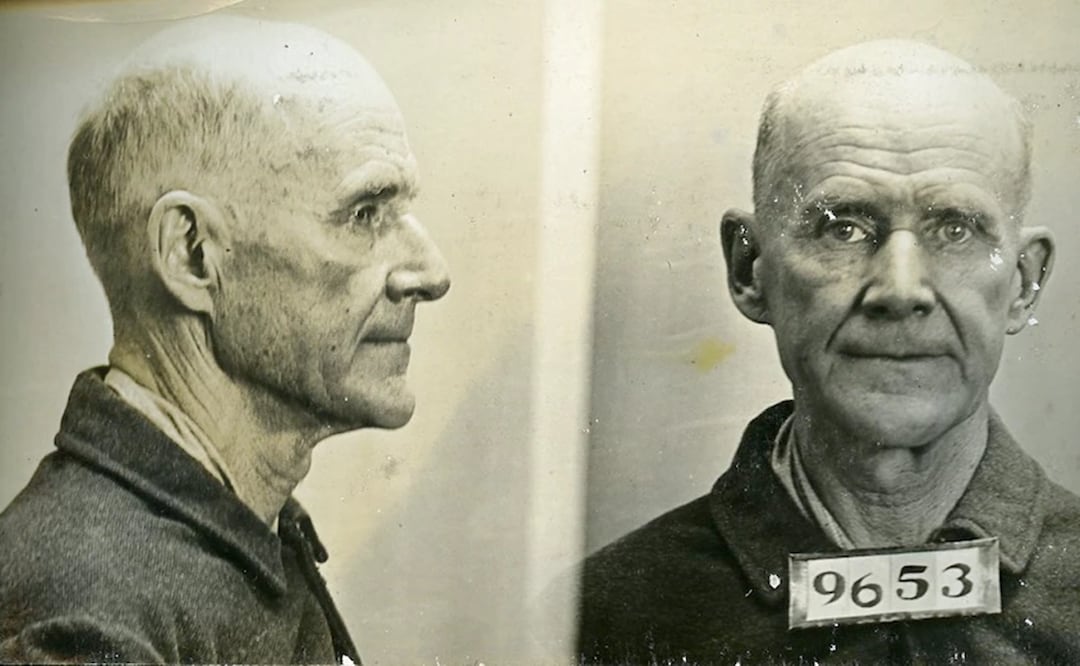 Una foto policial de Eugene V. Debs con su número de prisionero alrededor de 1920. Foto: Administración Nacional de Archivos y Registros