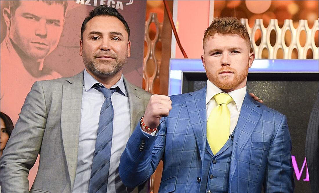 Oscar de la Hoya y Saúl Álvarez. Foto: Imago 7