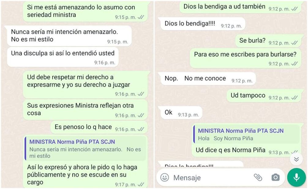 Alejandro Armenta exhibe supuestos chats con la ministra presidenta de la Corte Norma Piña. Foto: Especial