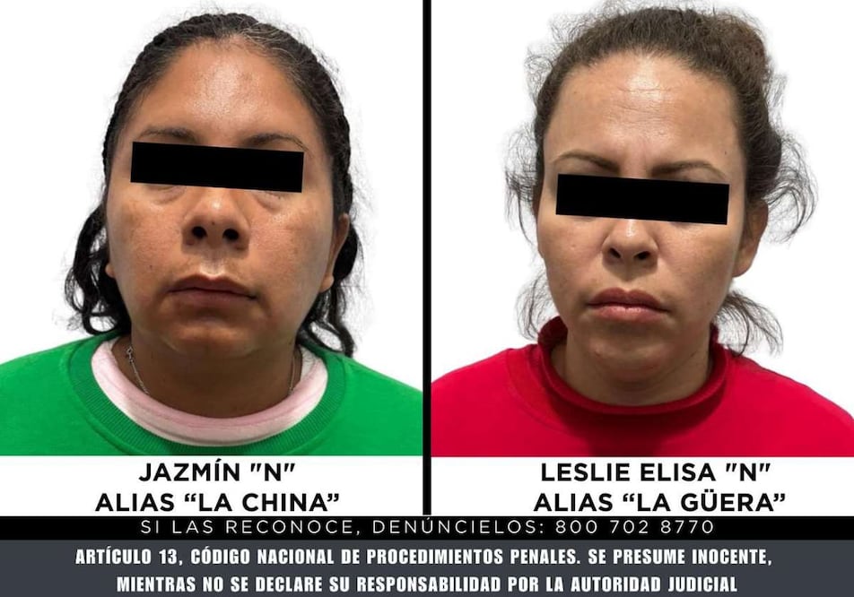 Capturan a dos presuntas integrantes de “Los Vallarta” en el Edomex; están acusadas de homicidio. Foto: Especial