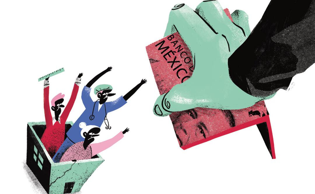 Para baja déficit fiscal sacrifican bienestar. Ilustración de Ani Cortés