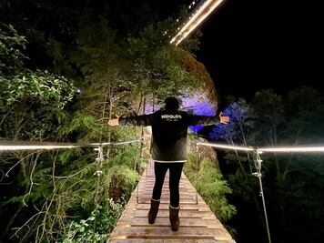 Conoce los nuevos puentes colgantes iluminados de Hidalgo