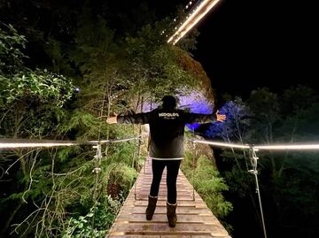 Conoce los nuevos puentes colgantes iluminados de Hidalgo