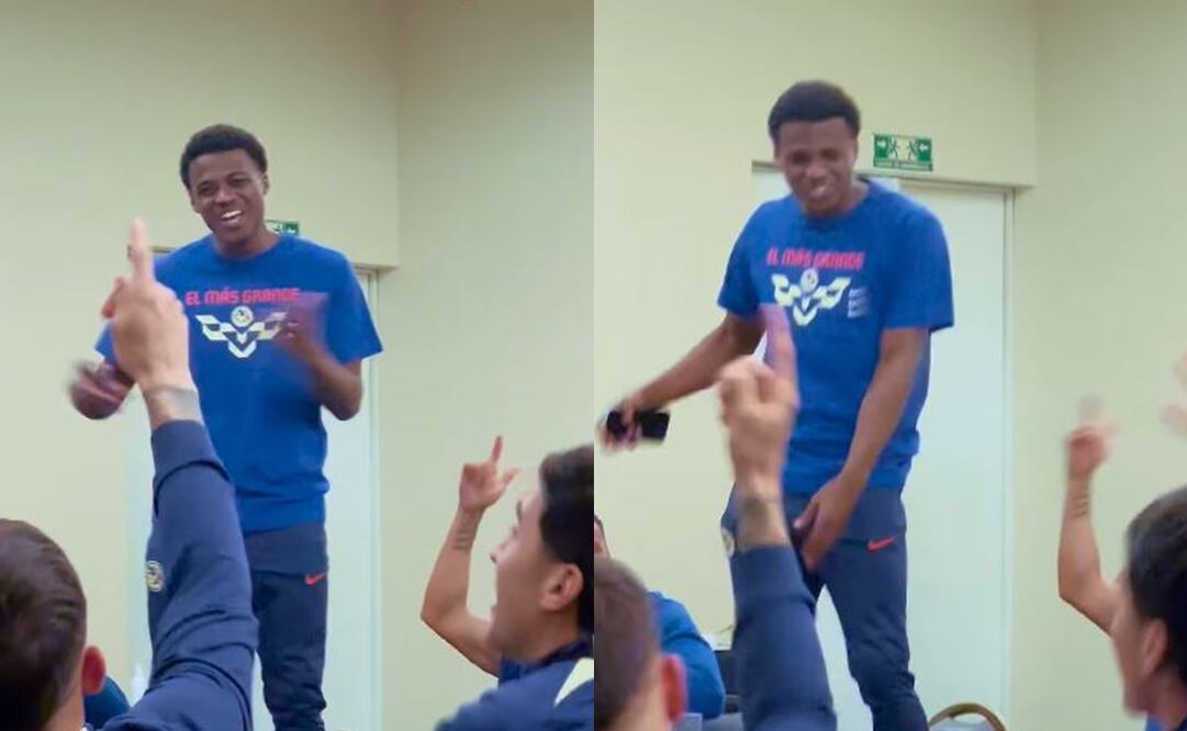 Javairo Dilrosun cantando con los jugadores del América - Fotos: @clubamerica en Instagram
