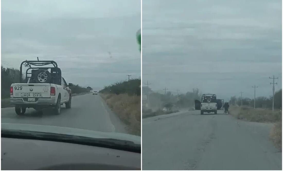 La persecución ocurrió este viernes en la carretera estatal 34, que une a la cabecera municipal de Padilla con el ejido Barretal en Tamaulipas (24/01/2024). Foto: Captura de video