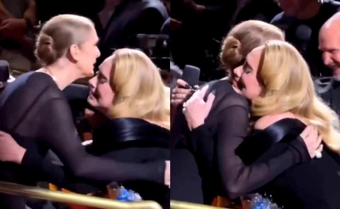 Adele y Celine Dion tuvieron un emotivo encuentro. Captura vía X.