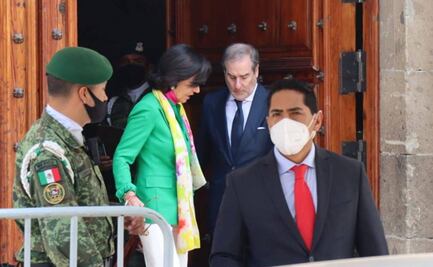 AMLO recibe a Ana Botín, presidenta de Grupo Santander, en Palacio Nacional