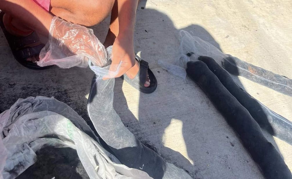 Cabello humano, alternativa para limpiar derrames en el Golfo de México (26/03/2026). Foto: Facebook Ola del Cambio