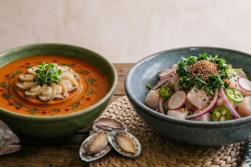 Recetas coreanas: ceviche de fletán y gazpacho de abulón