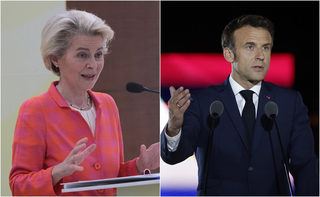 Ursula von der Leyen (izquierda) y Emmanuel Macron. Fotos: EFE