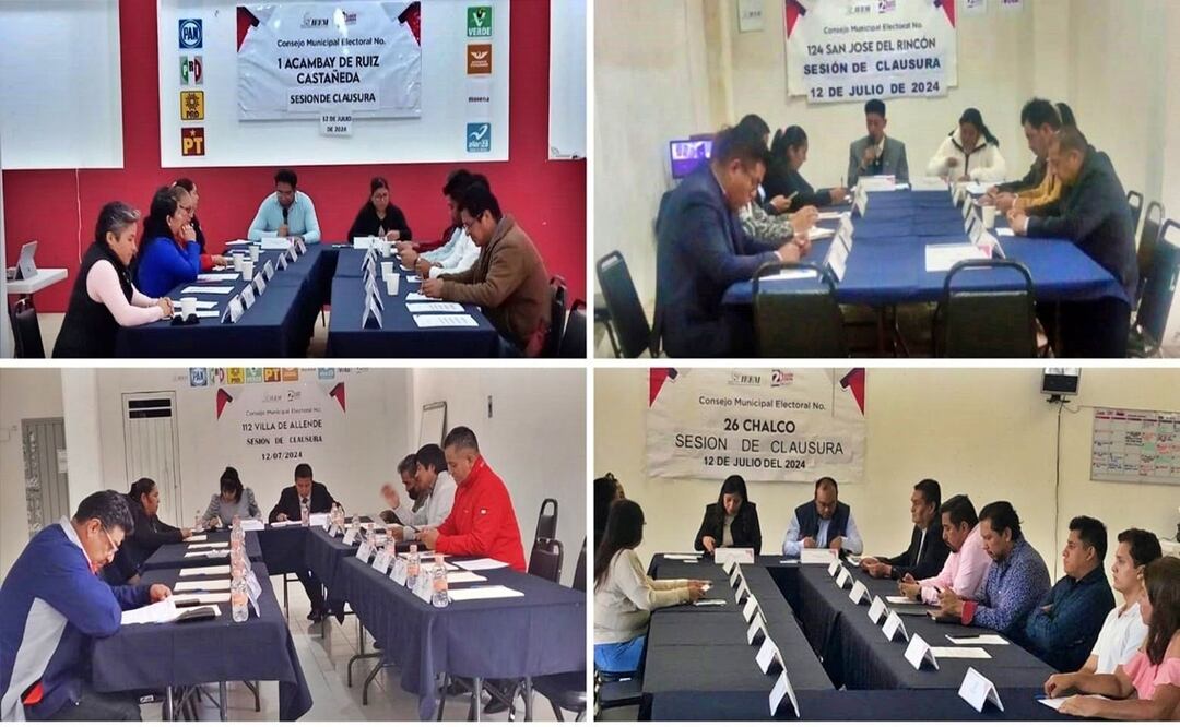 Clausuran sesiones Consejos Distritales y Municipales del IEEM, inician traslado de paquetes electorales. Foto: Especial