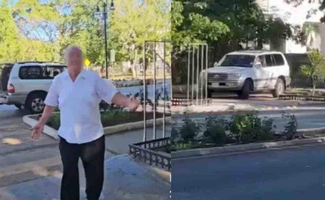 Persecución en Paseo de Montejo de Mérida por un hombre que robaba pasto en la misma avenida. Foto: Especial