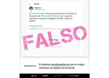 Fakenews: sistema Ubica Tu Casilla no dejó de funcionar, señala INE